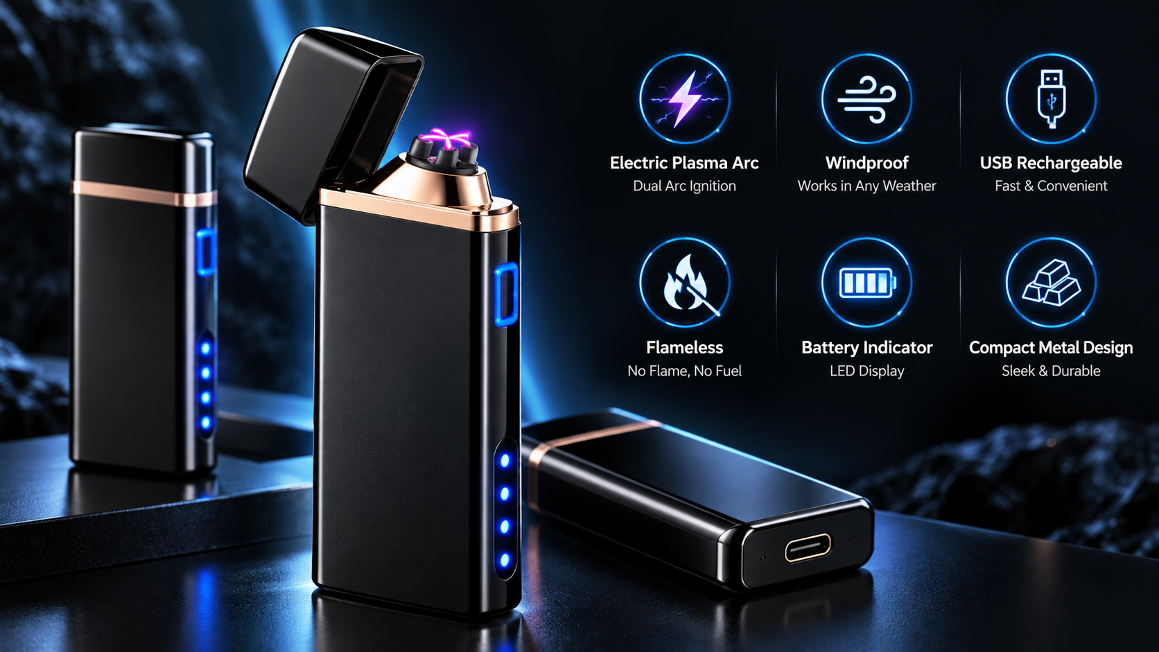 Custom engraved electric windproof lighter