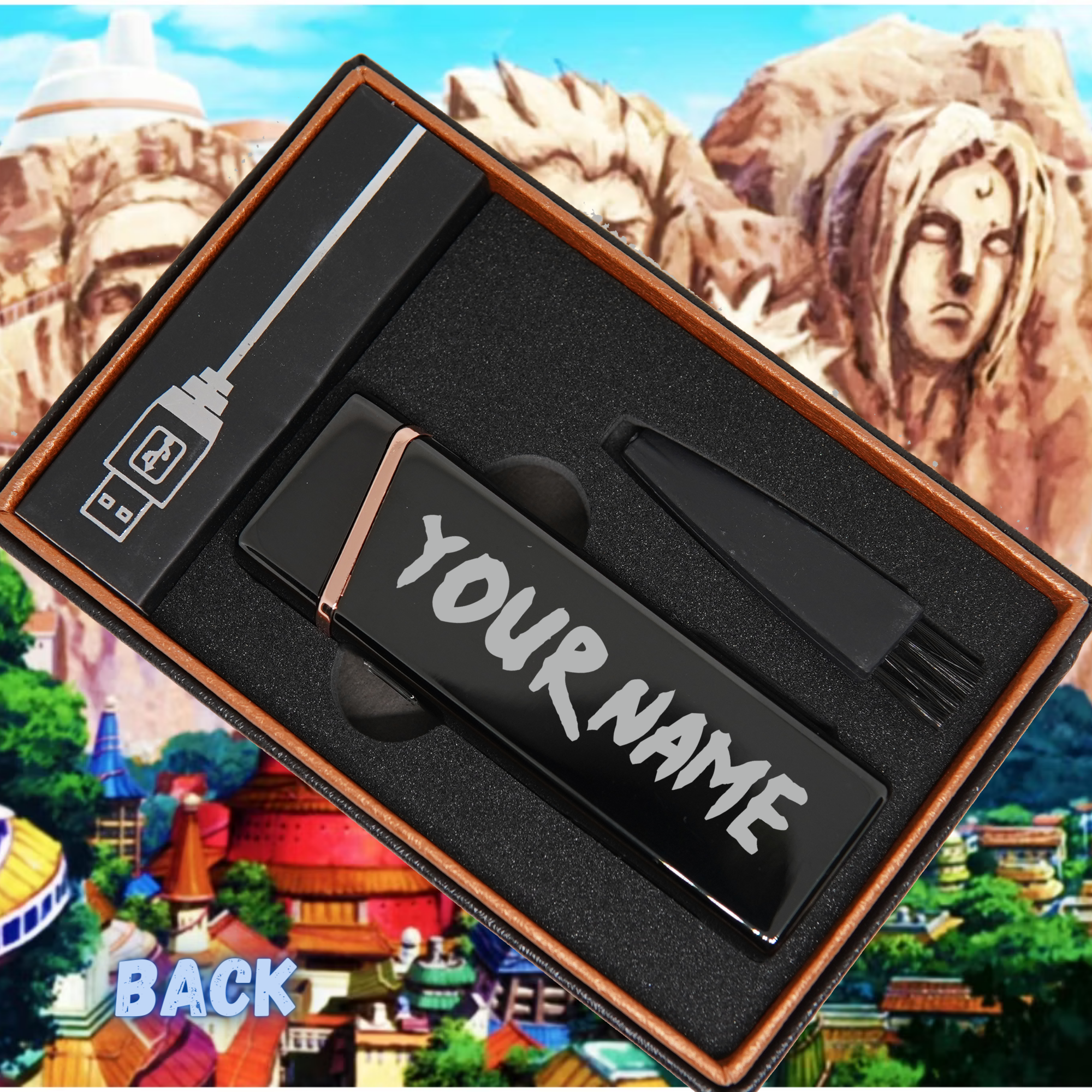 Naruto Electric Lighter back with custom name