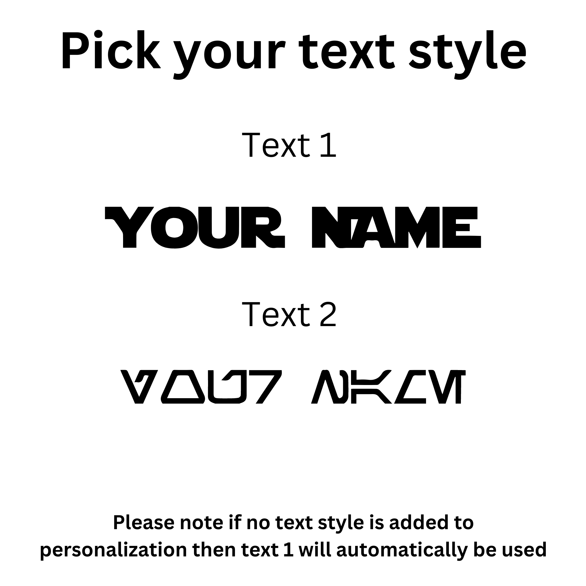 Name lettering: English or Aurebesh
