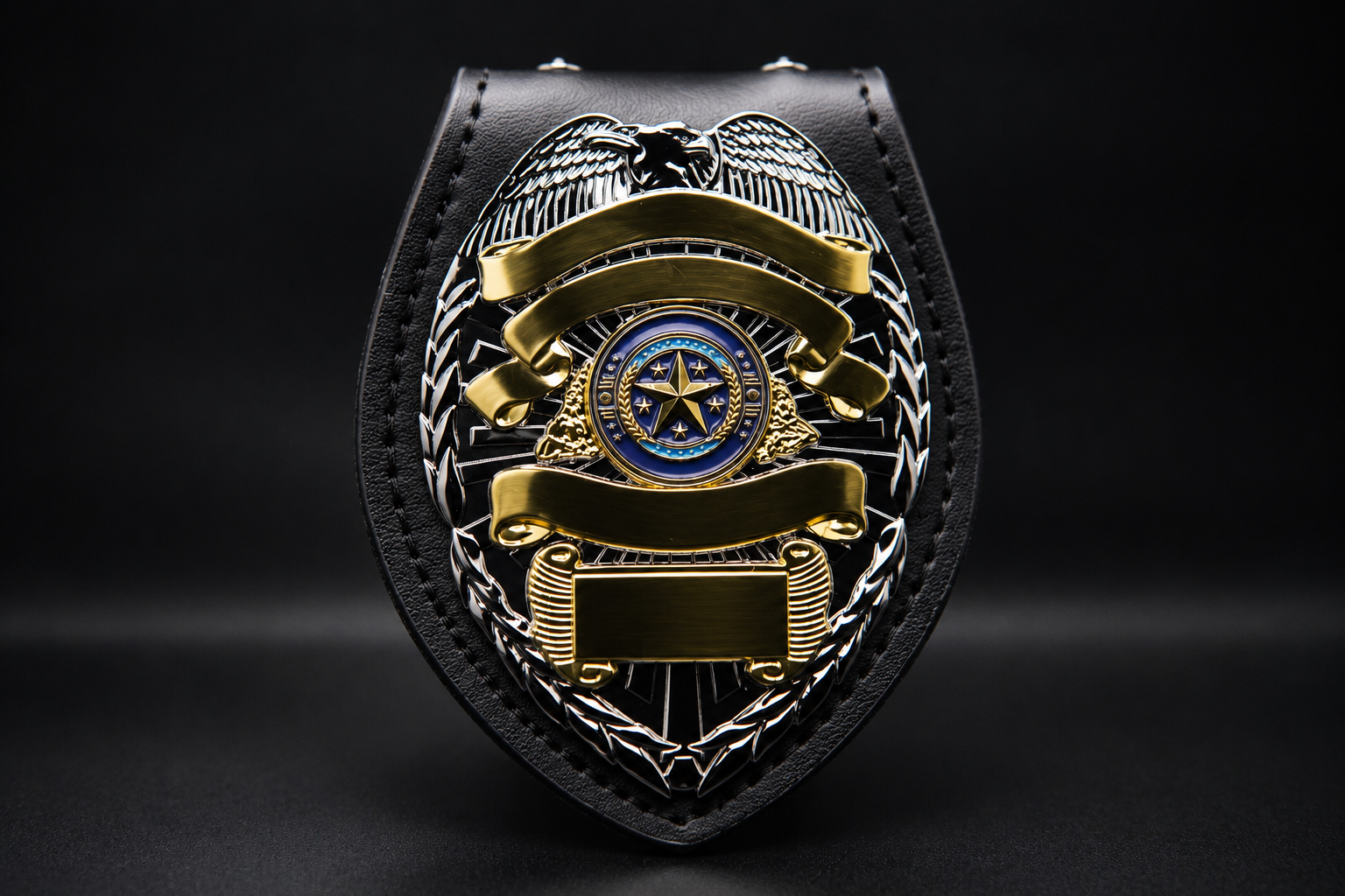 Engraved police and security badges from MBC